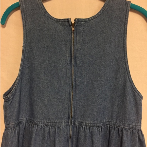 SOLD 🌻 FADS denim jumper dress / pockets - Picture 6 of 7